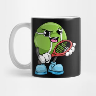 Tennis ball with Tennis racket at Tennis Mug